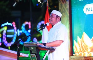 Gubernur Herman Deru Resmikan Tugu Air Mancur Berbentuk Bunga Cempako Telok, Revitalisasi Didukung Bantuan Rp10 Miliar
