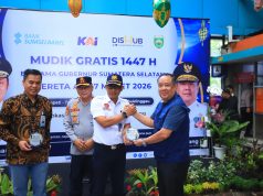 Wagub Cik Ujang Lepas Mudik Gratis Pemprov Sumsel Lebaran 1447 H, Ingatkan Pemudik Utamakan Keselamatan