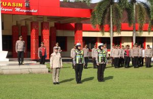 Apel Pagi, Wakapolres Banyuasin Tekankan Pentingnya Moto Kapolda Sumsel dan Kedisiplinan Personel
