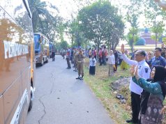 Sekda Sumsel Edward Candra Lepas Rombongan SRT 31 Palembang Menuju Sekolah Rakyat Permanen Oki