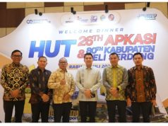 Bupati Ogan Ilir Panca Wijaya Akbar S.H., M.Si., M.I.Kom., menghadiri acara Welcome Dinner HUT ke 26 APKASI