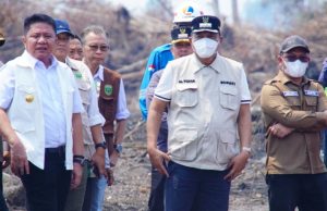 Bupati Muba Dampingi Gubernur Sumsel Tinjau Karhutla di Lais